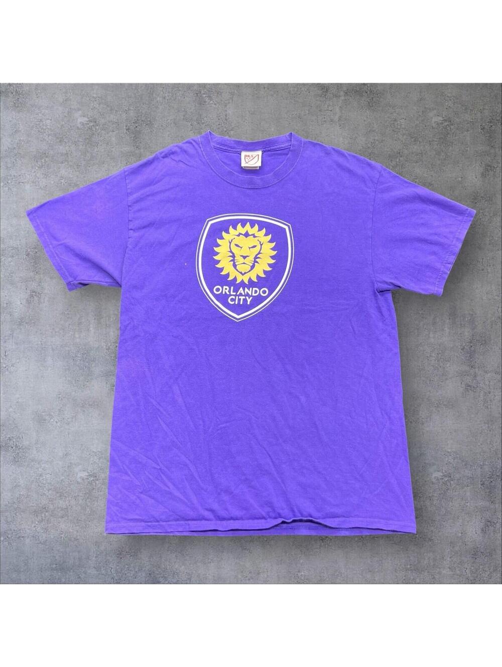 Vintage Y2K Orlando City Soccer Team Major League Soccer Purple Tee Sz Large